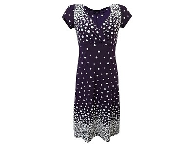 Letní modré šaty s bílým tiskem - vel.38